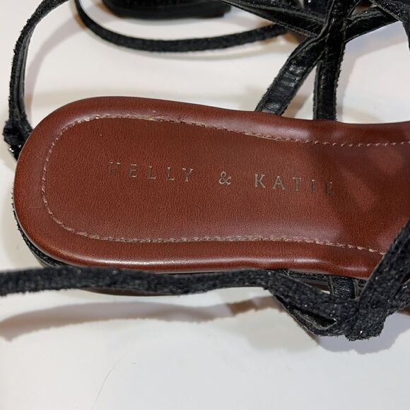 KELLY AND KATIE BLACK "POPPIE" SANDAL SIZE 6.5 - Picture 2 of 4